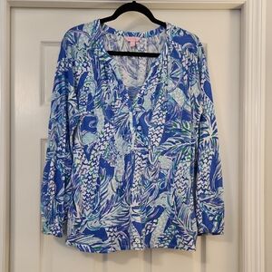 Lilly Pulitzer Meg top 100% cotton L